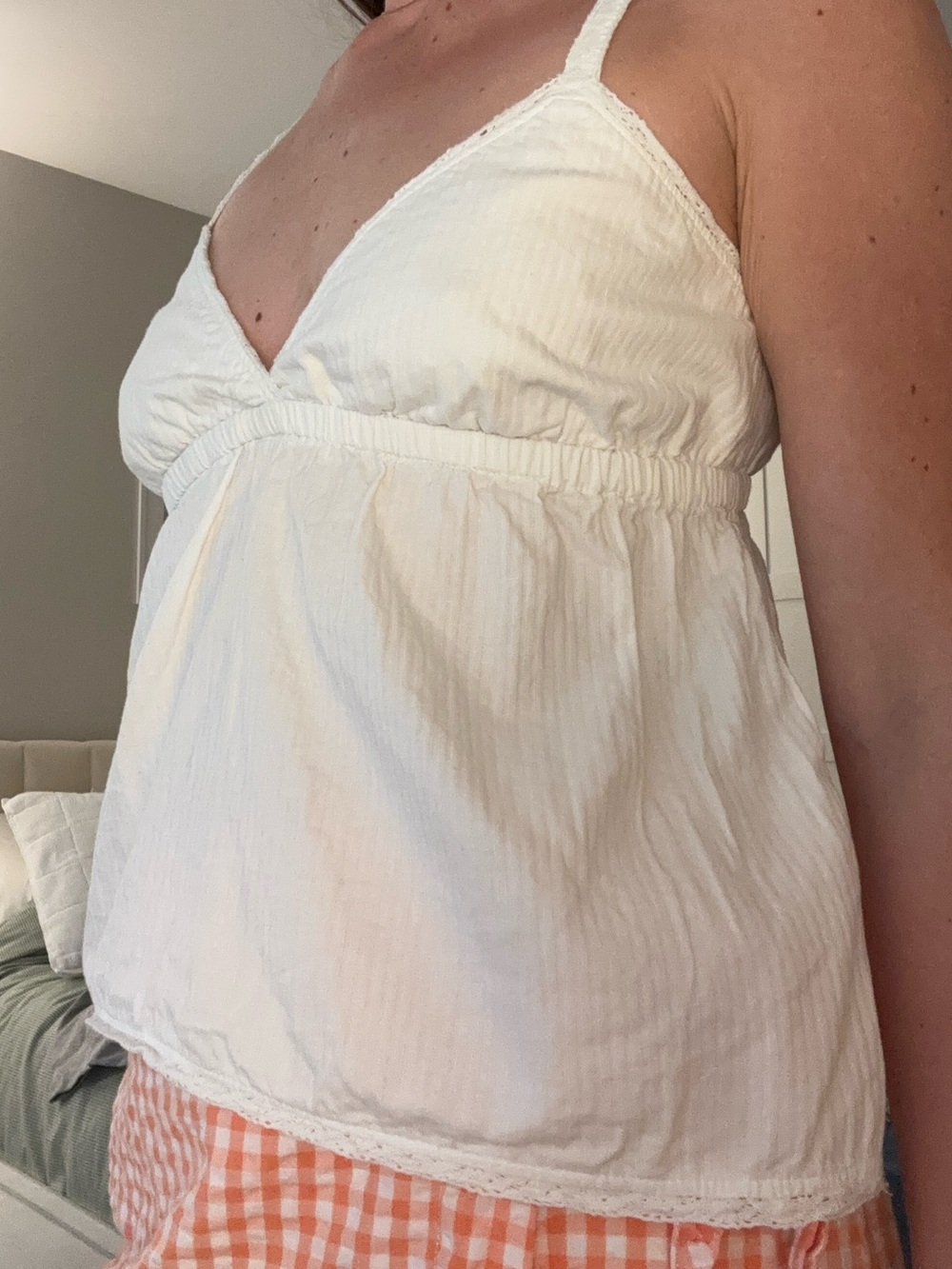 Simons White Cotton Camisole Top